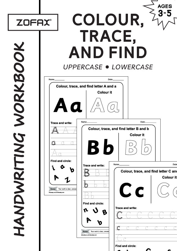 26 Printable Uppercase and Lowercase, Alphabet Tracing Workbook, Preschool Kindergarten Handwriting, Toddler Tracing Activities, Colour Trace and Find Workbook