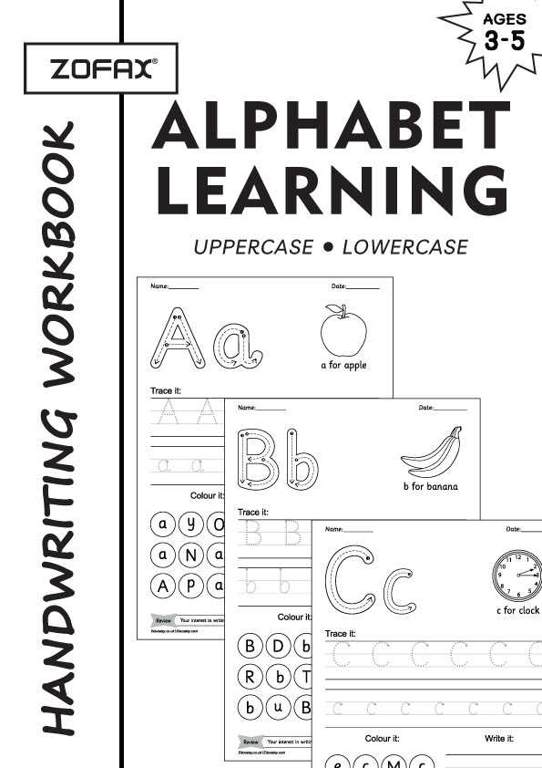 Alphabet Learning, Preschool Handwriting Practice, Letter Tracing, Learn to Write, Learn to Trace, Learn to Colour Practice Worksheets